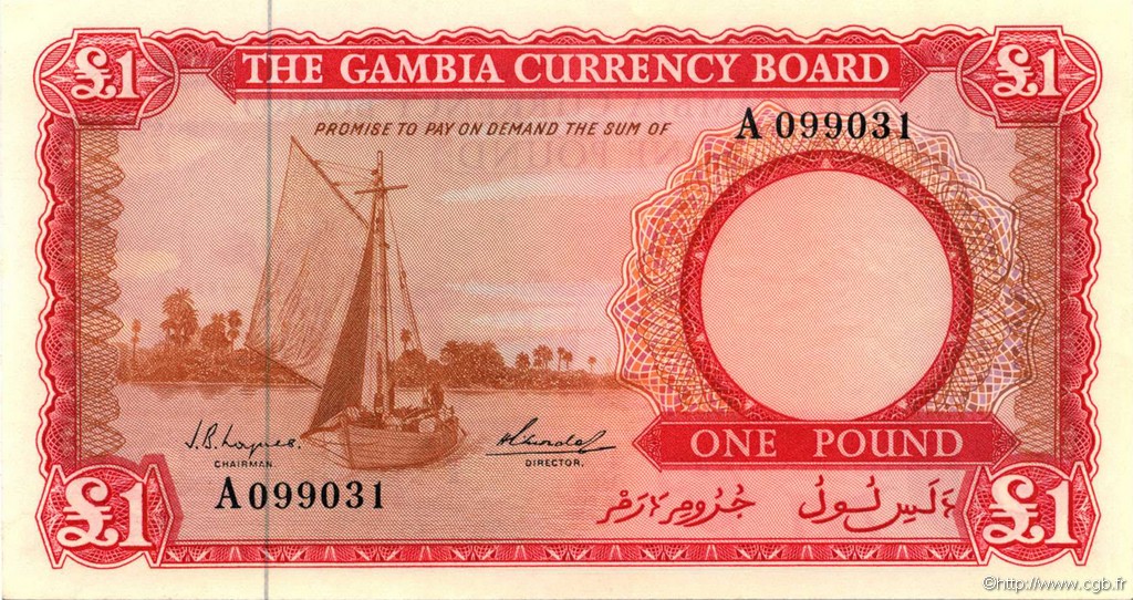 1 Pound GAMBIA  1965 P.02a UNC-