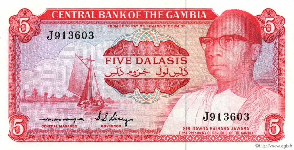 5 Dalasis GAMBIA  1972 P.05b FDC