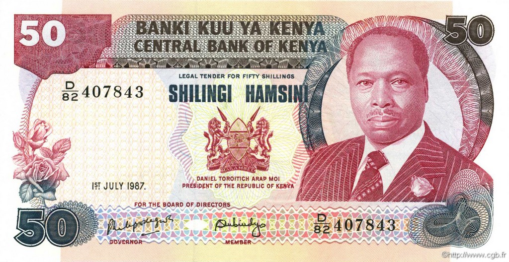 50 Shillings KENIA  1987 P.22d FDC