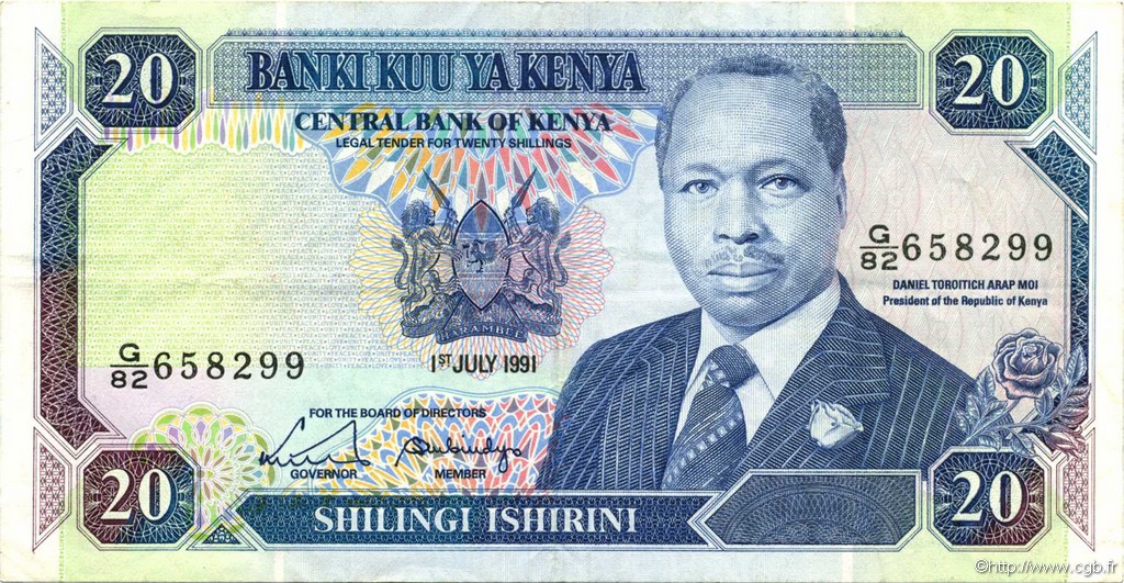 20 Shillings KENYA  1991 P.25d q.SPL