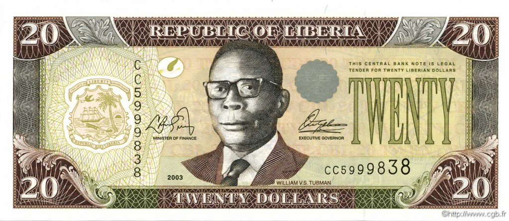 20 Dollars LIBERIA  2003 P.28 UNC