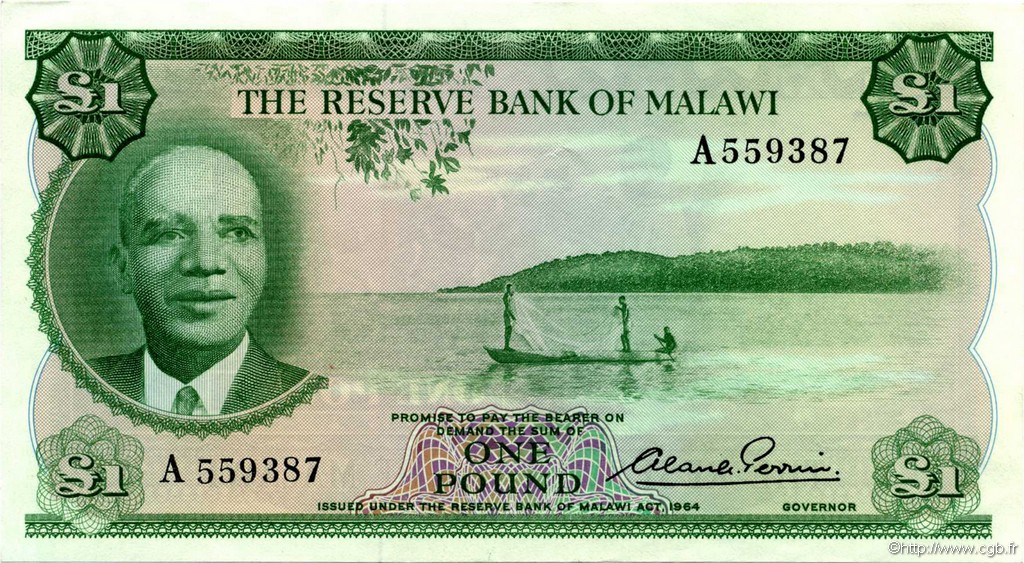1 Pound MALAWI  1964 P.03 AU+