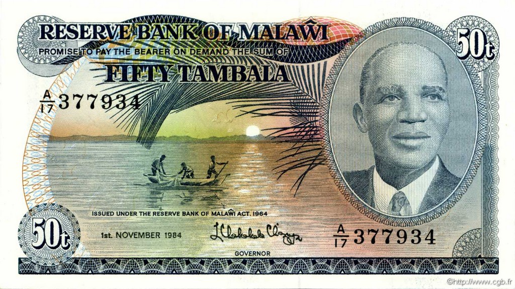 50 Tambala MALAWI  1984 P.13f FDC