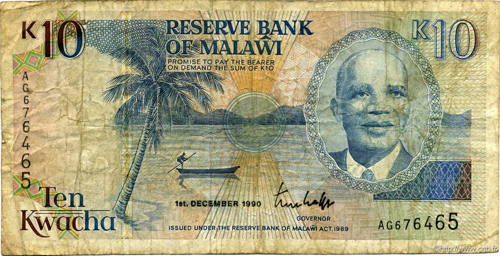 10 Kwacha MALAWI  1990 P.25a G