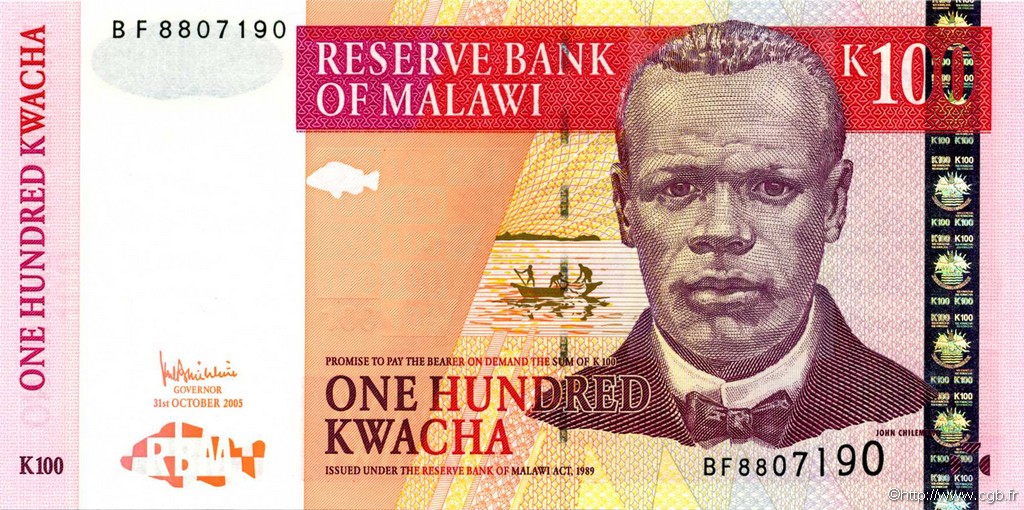 100 Kwacha MALAWI  2005 P.54a ST