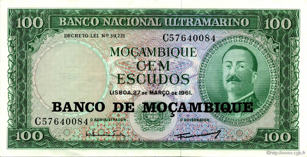 100 Escudos MOZAMBIQUE  1976 P.117a EBC
