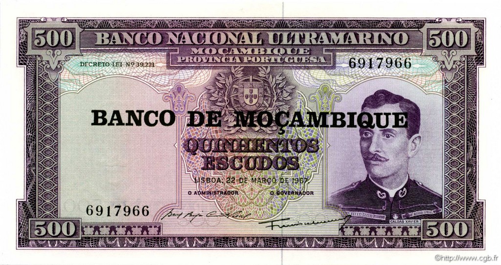 500 Escudos MOZAMBIQUE  1976 P.118a UNC