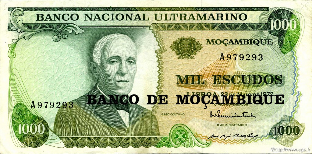 1000 Escudos MOZAMBIQUE  1976 P.119 EBC+