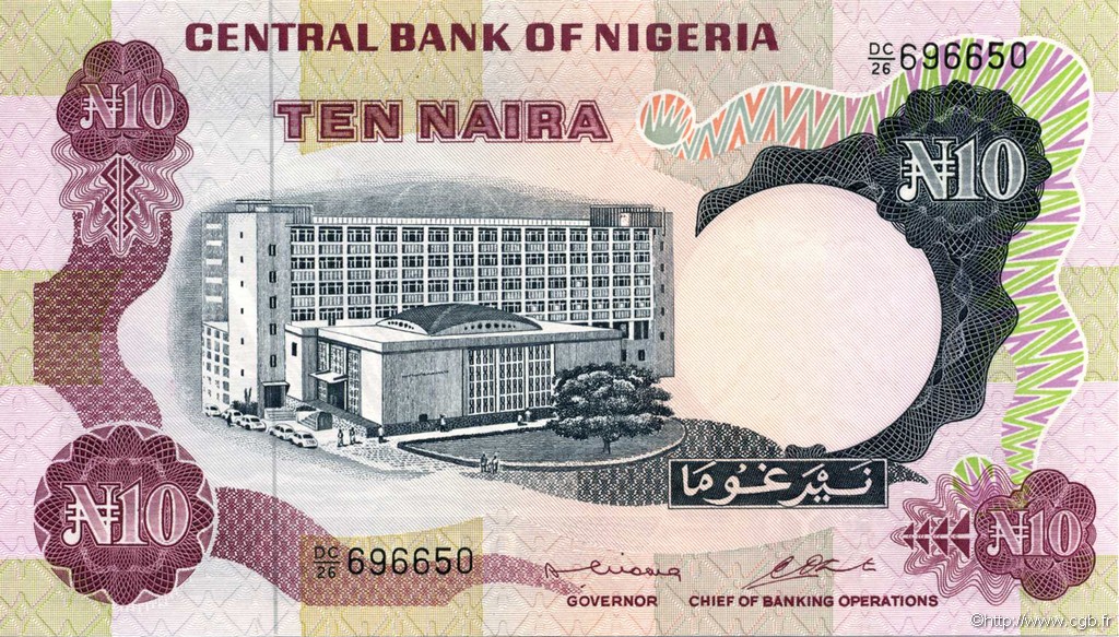 10 Naira NIGERIA  1973 P.17b XF+