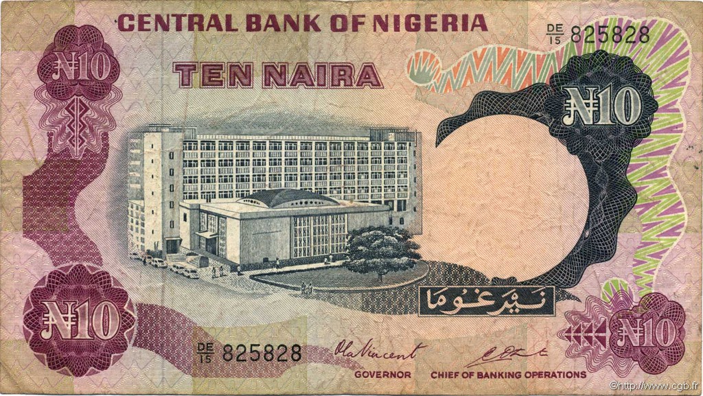 10 Naira NIGERIA  1973 P.17c F