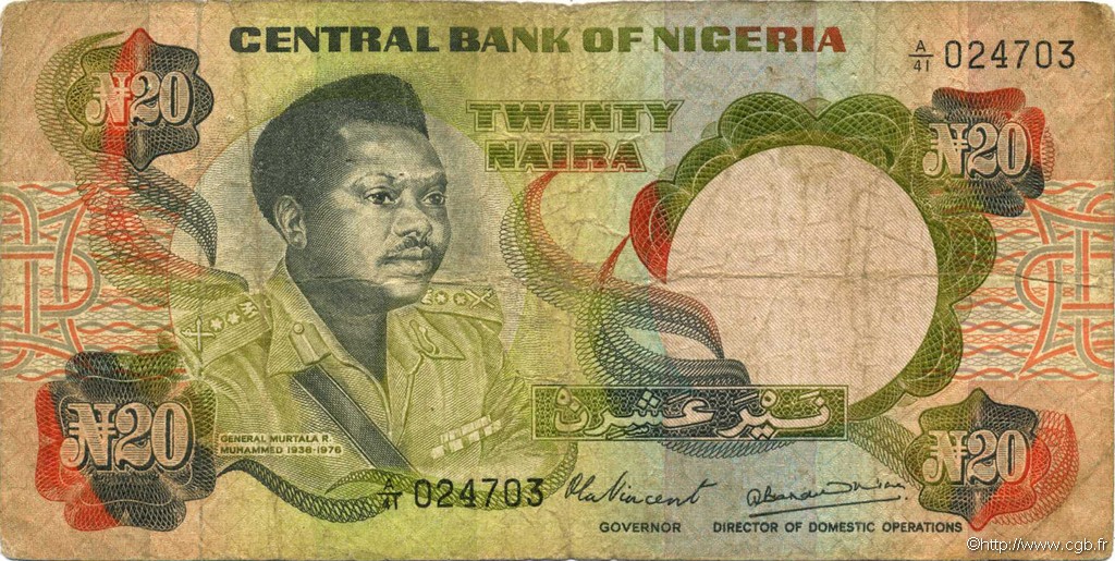 20 Naira NIGERIA  1977 P.18c RC