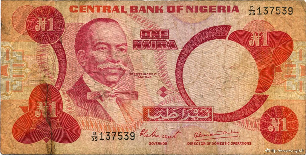 1 Naira NIGERIA  1979 P.19a SGE