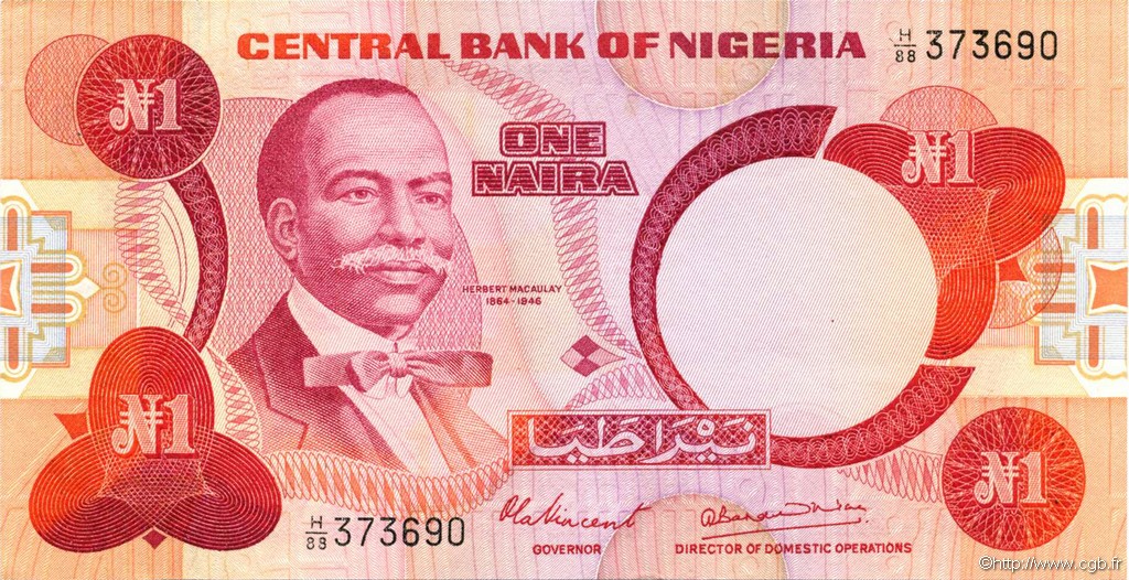1 Naira NIGERIA  1979 P.19a UNC-
