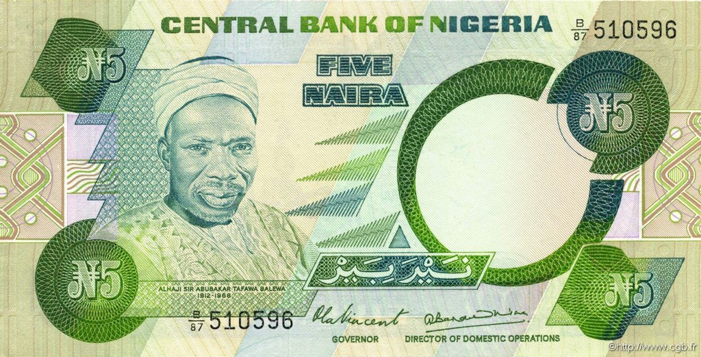 5 Naira NIGERIA  1979 P.20a fST