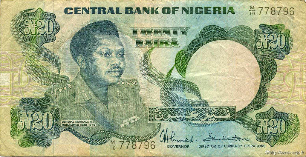 20 Naira NIGERIA  1984 P.26c F+