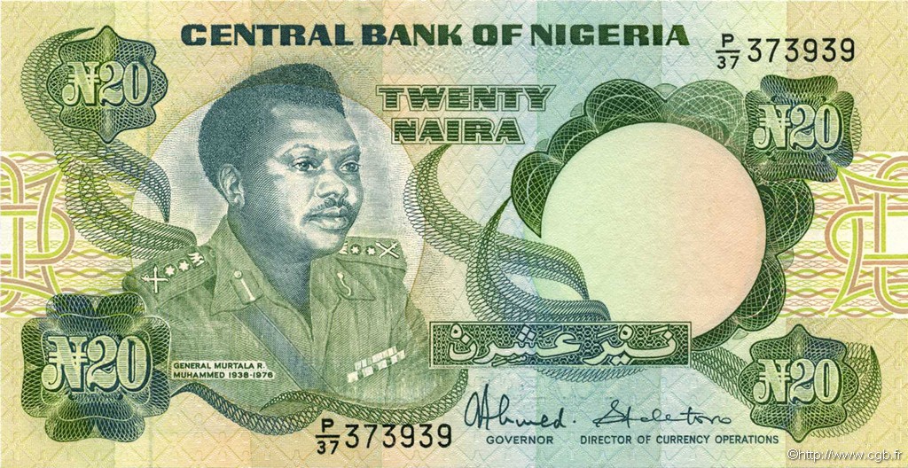 20 Naira NIGERIA  1984 P.26c q.AU
