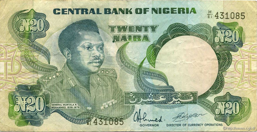20 Naira NIGERIA  1984 P.26d BB