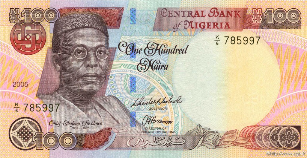 100 Naira NIGERIA  2005 P.28f SC+