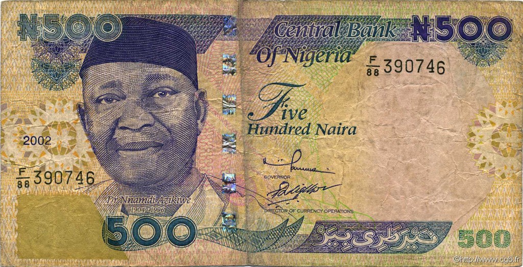 500 Naira NIGERIA  2002 P.30a G