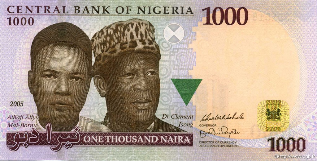 1000 Naira NIGERIA  2005 P.36var UNC-