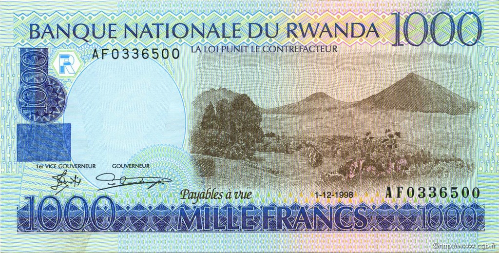 1000 Francs RWANDA  1998 P.27a NEUF