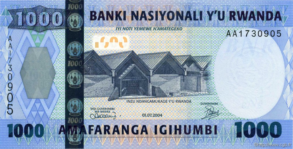 1000 Francs RWANDA  2004 P.31a NEUF