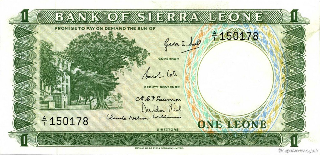 1 Leone SIERRA LEONE  1964 P.01a VZ+