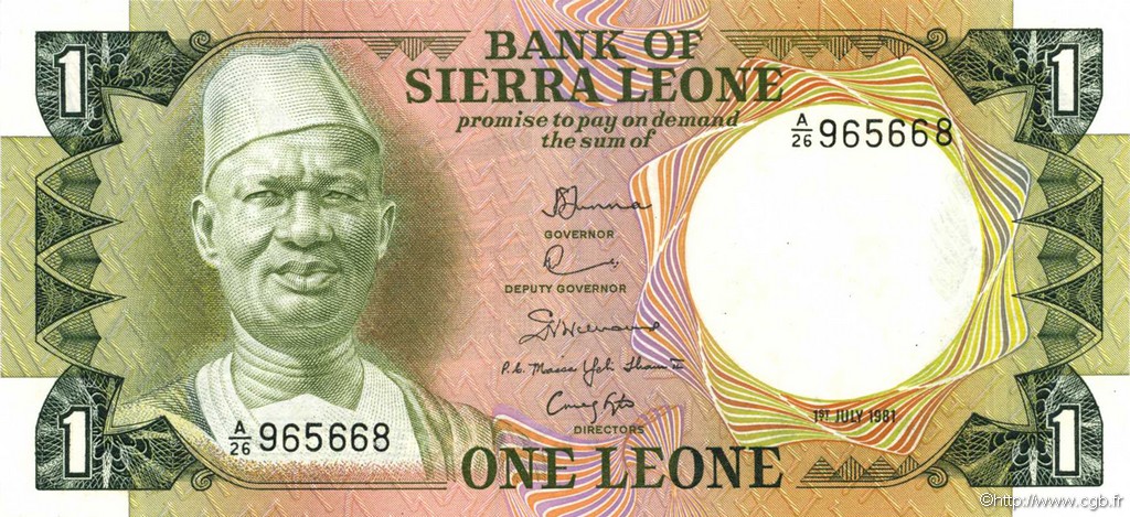 1 Leone SIERRA LEONE  1981 P.05d fST+