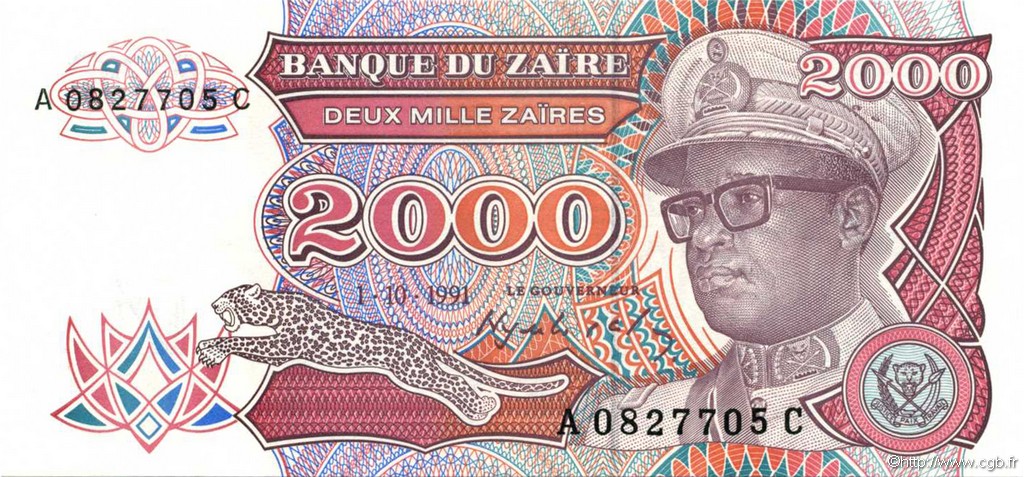 2000 Zaïres ZAÏRE  1991 P.36a EBC+