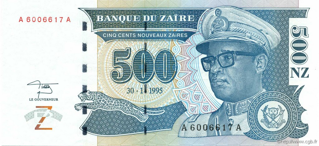 500 Nouveaux Zaïres ZAIRE  1995 P.65 UNC