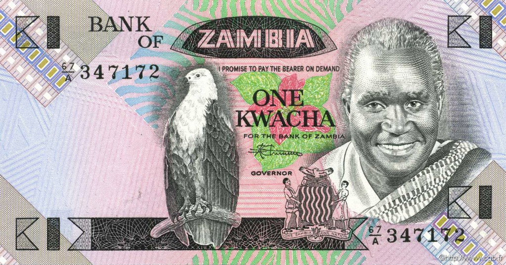1 Kwacha ZAMBIA  1980 P.23b UNC