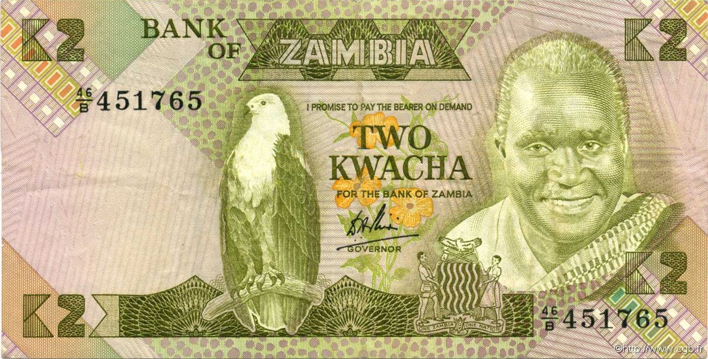 2 Kwacha ZAMBIA  1980 P.24b MBC+