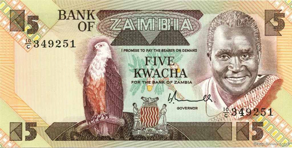 5 Kwacha ZAMBIA  1980 P.25a FDC