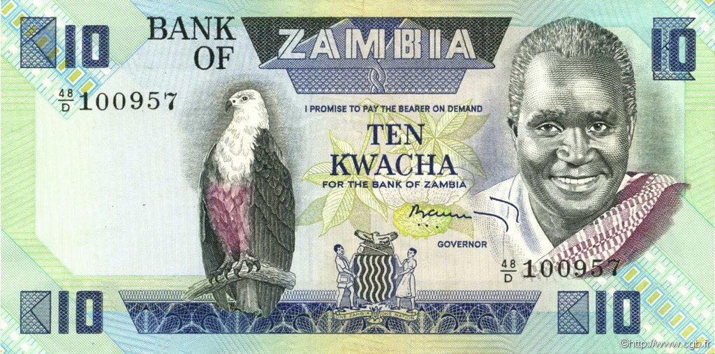10 Kwacha ZAMBIA  1980 P.26c SPL