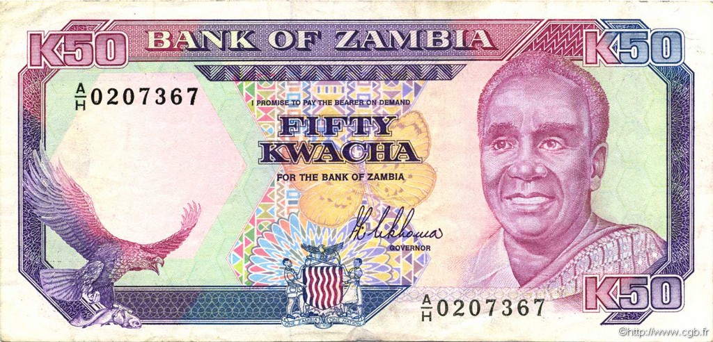 50 Kwacha ZAMBIA  1989 P.33a MBC