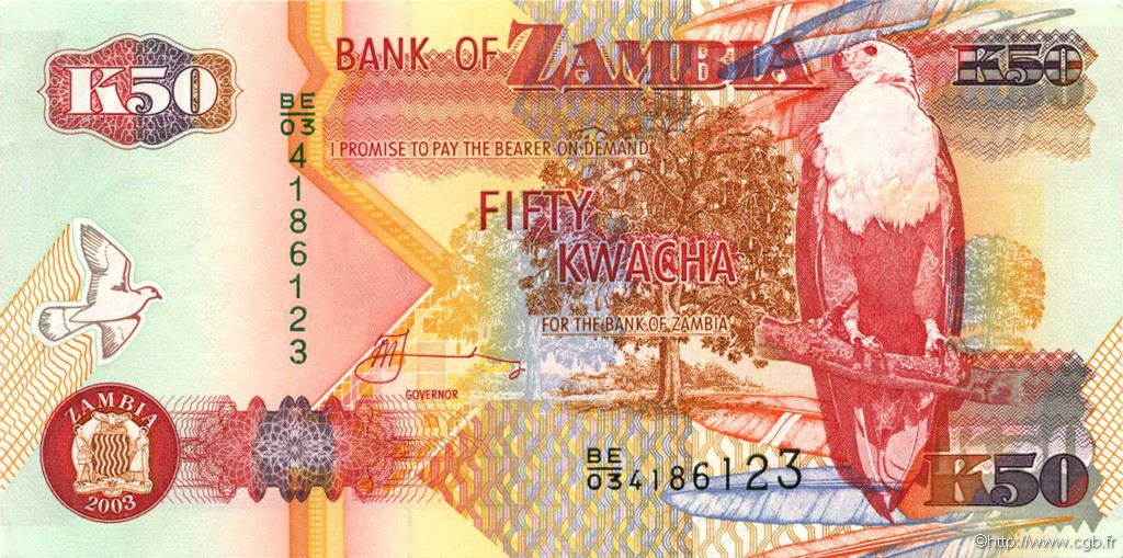 50 Kwacha ZAMBIA  2003 P.37d AU