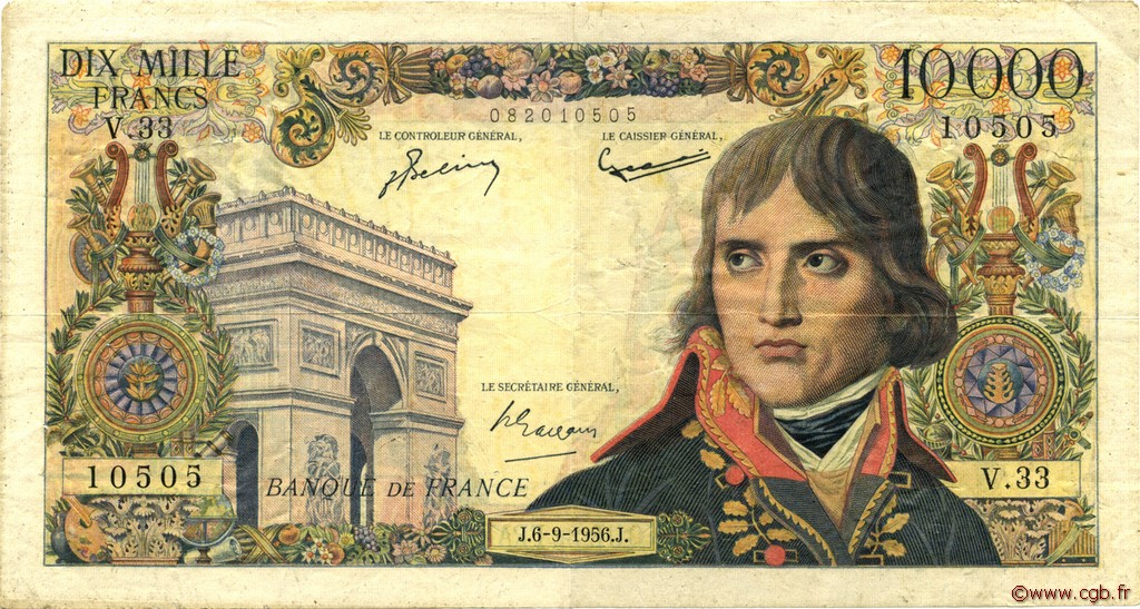 10000 Francs BONAPARTE FRANKREICH  1956 F.51.04 S