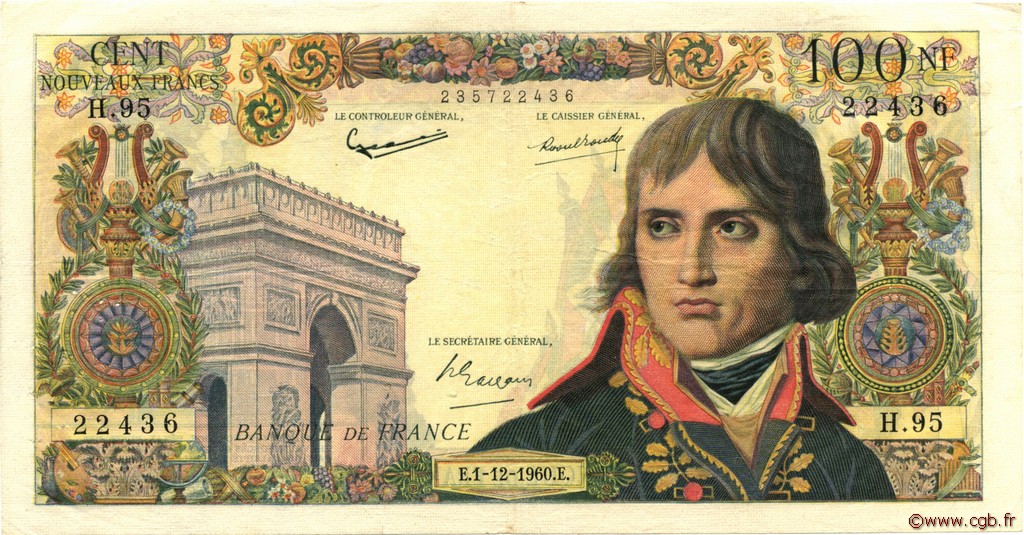 100 Nouveaux Francs BONAPARTE FRANCIA  1960 F.59.09 BB