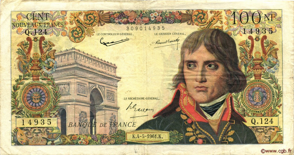 100 Nouveaux Francs BONAPARTE FRANCIA  1961 F.59.11 MB