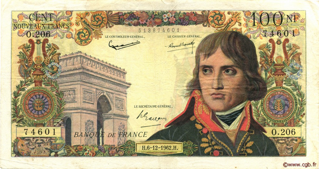 100 Nouveaux Francs BONAPARTE FRANKREICH  1962 F.59.18 S