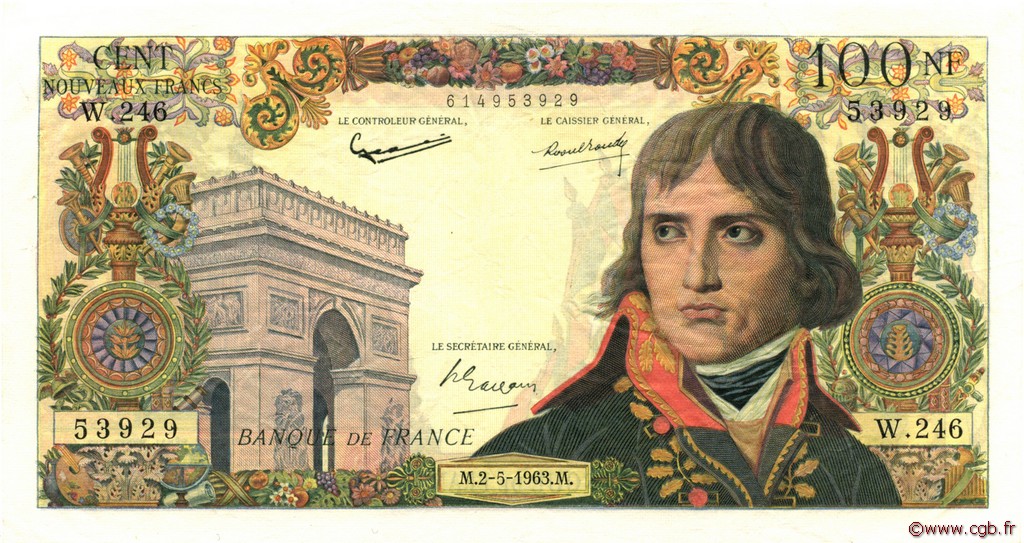 100 Nouveaux Francs BONAPARTE FRANKREICH  1963 F.59.21 VZ+