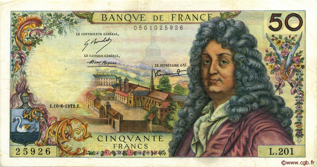 50 Francs RACINE FRANKREICH  1972 F.64.21 SS