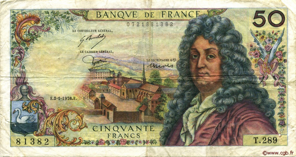 50 Francs RACINE FRANCE  1976 F.64.32 F