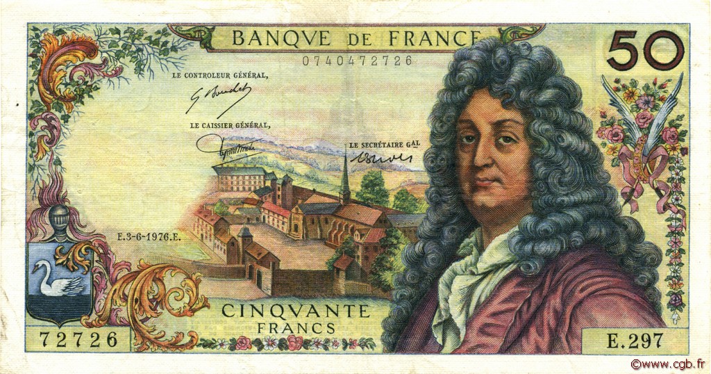 50 Francs RACINE FRANCIA  1976 F.64.33 BB