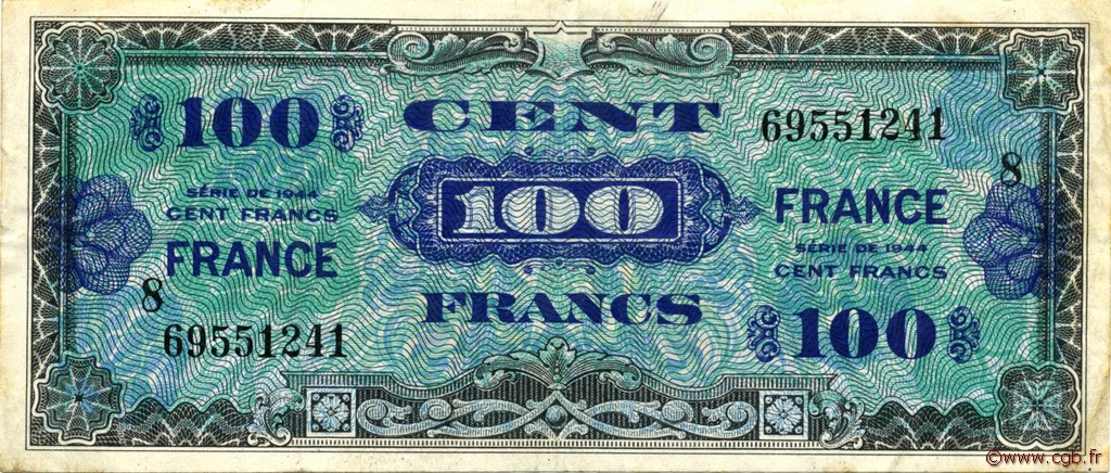 100 Francs FRANCE FRANCIA  1945 VF.25.08 MBC