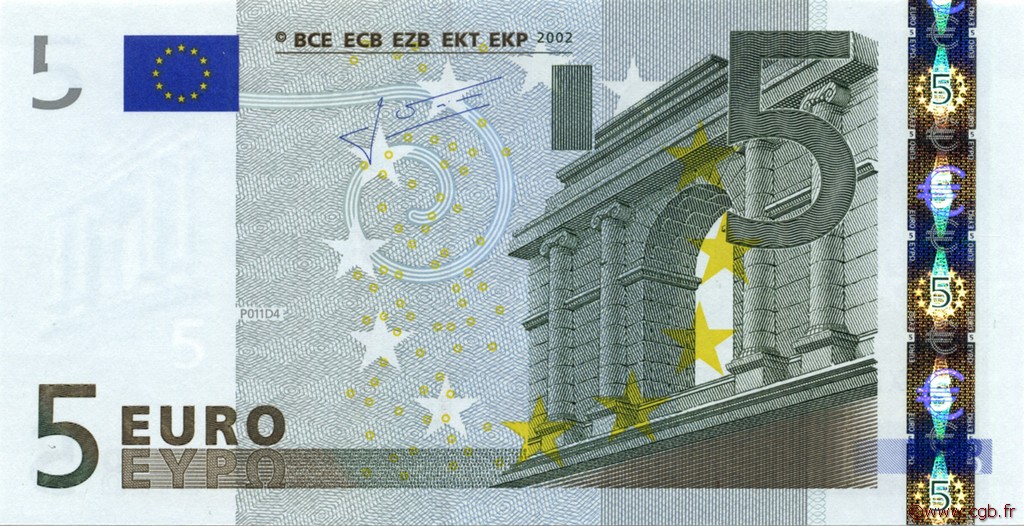 5 Euro EUROPA  2002 €.100.23 UNC