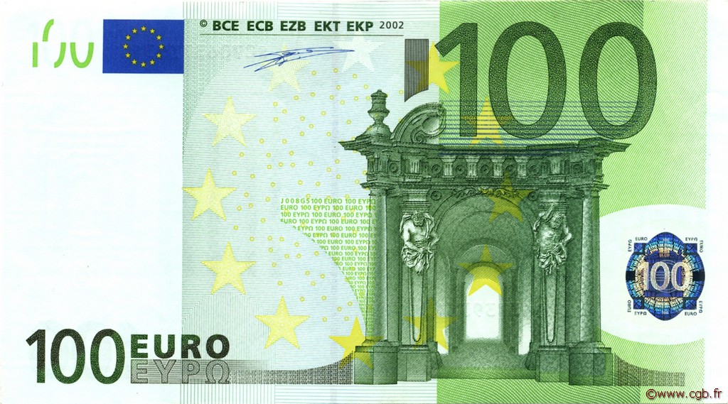100 Euro EUROPA  2002 €.140.05 fST