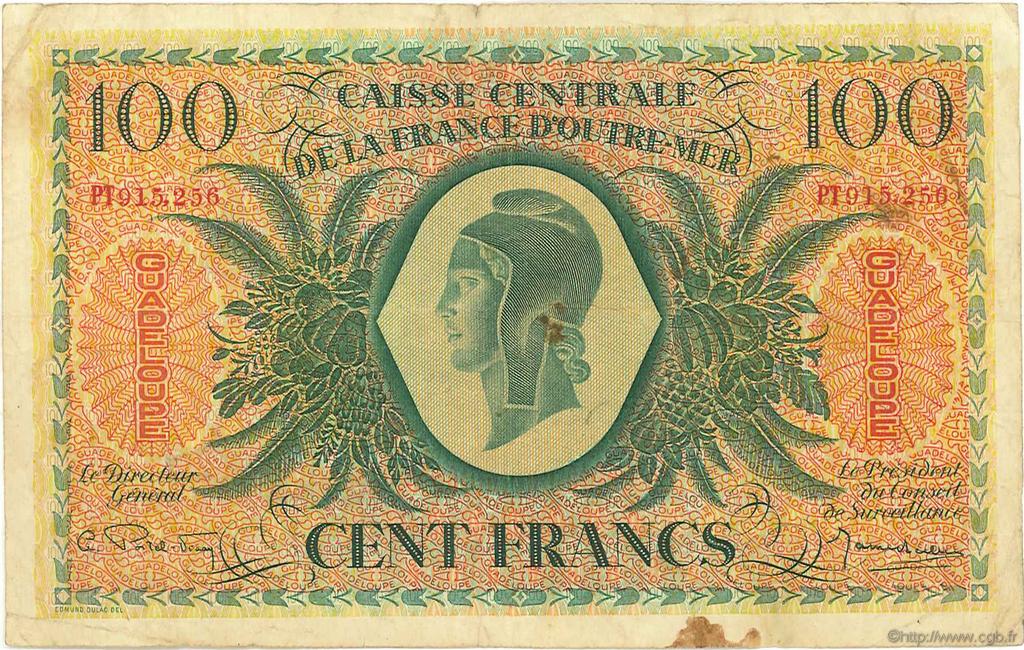 100 Francs GUADELOUPE  1944 P.29a MB