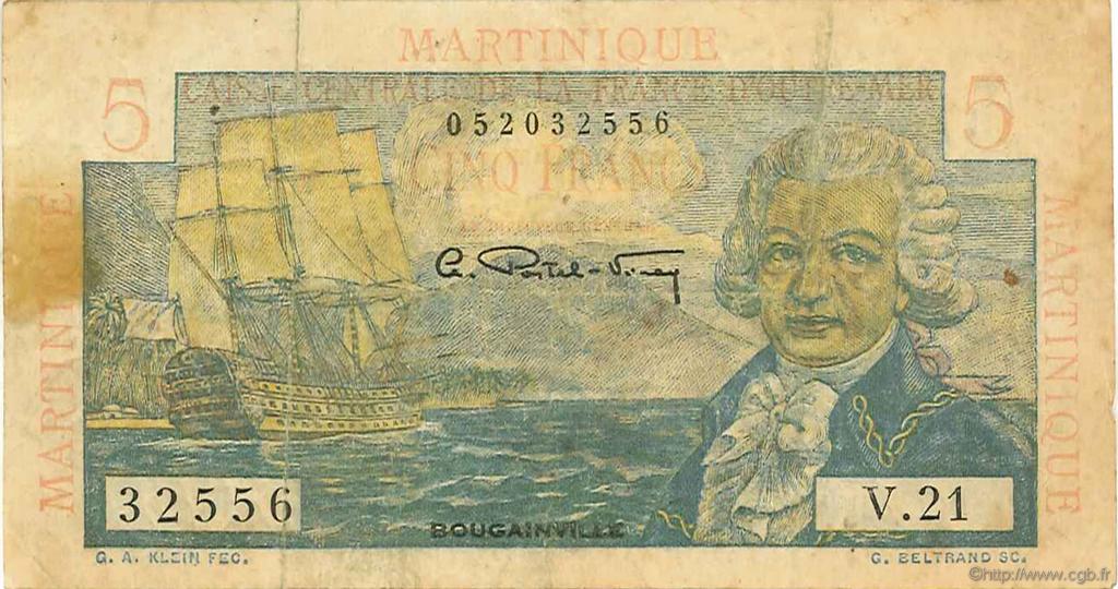 5 Francs Bougainville MARTINIQUE  1946 P.27a G
