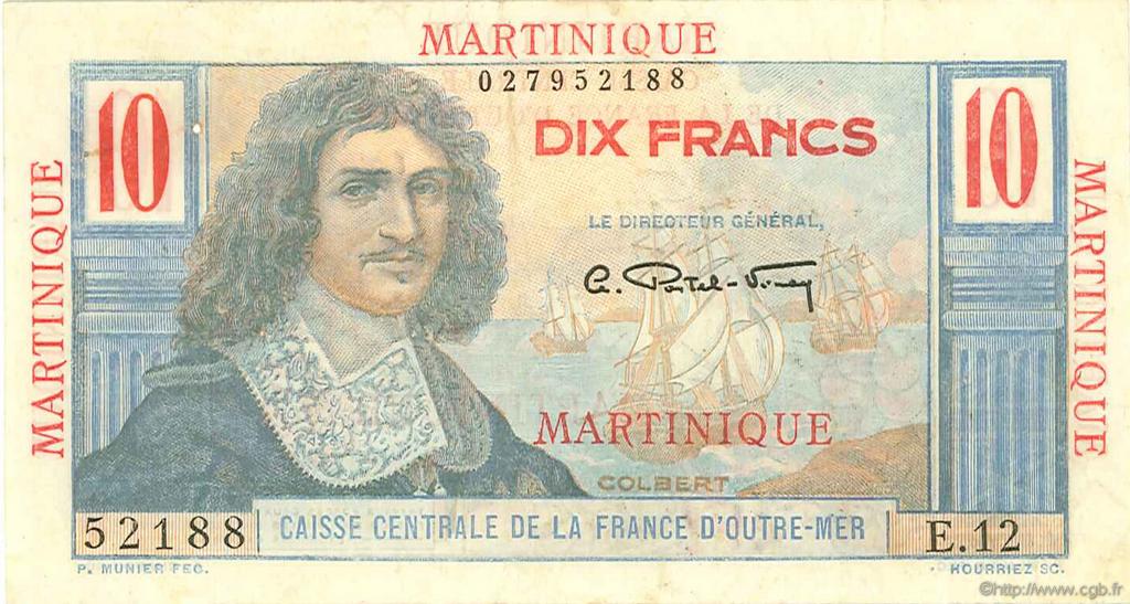 10 Francs Colbert MARTINIQUE  1946 P.28 SS